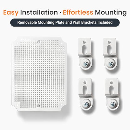 QILIPSU Waterproof Junction Box IP67 Outdoor Plastic Electrical Project Enclosure Weatherproof with Mounting Plate, Wall Brackets, Hinged Grey Cover 8.6"x6.7"x4.3" - color: Grey Cover, size: 8.6"x6.7"x4.3"