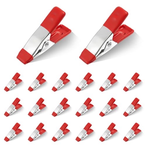 20 Pcs Heavy Duty Clip Mini Clamps Crafts Metal Spring Clamps Mini with Protective Handles and Tips, Spring Clips for Woodworking Backdrop Photography Furniture Crafts, Opening of 0.71 Inch