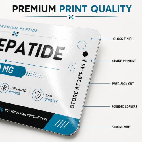 Waterproof Peptide Vial Labels for 3mL 5mL Bottles, Custom Vinyl Stickers