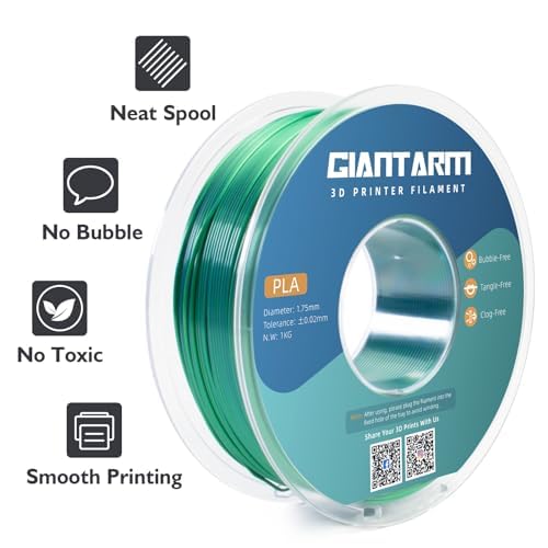 GIANTARM Silk PLA Filament 1.75mm,Dual Color PLA Blue Green 1KG - color: Silk Blue Green, size: 1kg