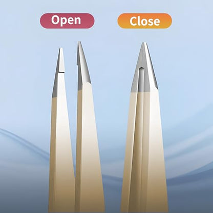 MGER Pointed Tweezers for Women Facial Hair, Tweezers for Hair Removal