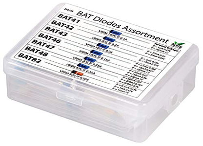 3pdt 70 pcs Blue Schottky Diode Assortment Kit: BAT41, BAT42, BAT43, BAT46, BAT47, BAT48, BAT82