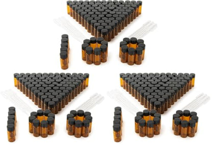 5ml Amber Small Glass Vials 100pcs with Screw Caps(100pcs) (Pack of 3) - color: Amber, size: 5ml 100pcs (Pack of 3)