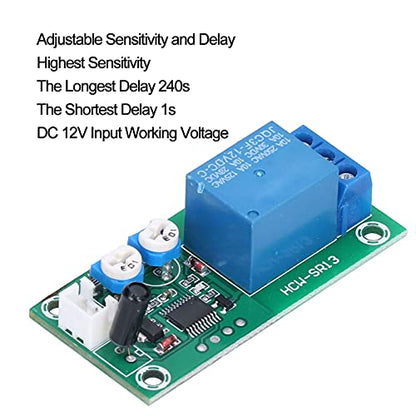 Vibration Sensor Module, DC 12V Sensitivity Time Delay Switch DIY High Sensitive Alarm Module