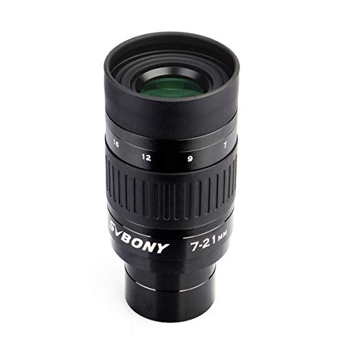 SVBONY SV135 Zoom Eyepiece, Zoom 7 to 21mm 1.25 Inch Telescope Eyepiece, Telescope Accessories for Astronomic Visual Observation (40-57°) - size: 40-57°