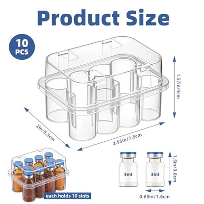 10-Pack 3mL Vial Storage Case, 10-Slot Insulin & GLP-1 Organizer - size: 3ml 10-slot 10pcs