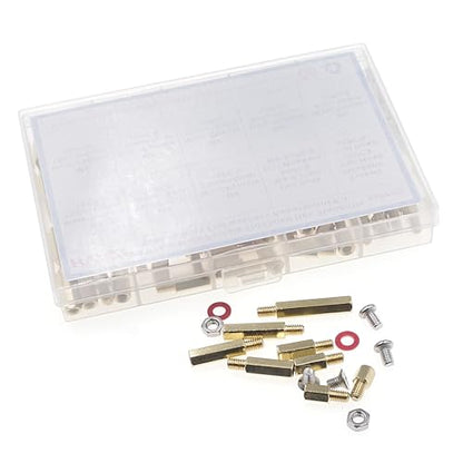 230PCS M4 Brass Male-Female Hex Standoffs, Screws Nuts & Washers Kit - size: M4