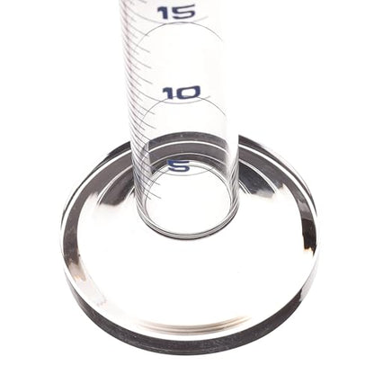 Graduated Cylinder, 25ml - Class A Tolerance ±0.25ml - Round Base - Blue Graduations - Borosilicate 3.3 Glass - Eisco Labs - size: 25mL