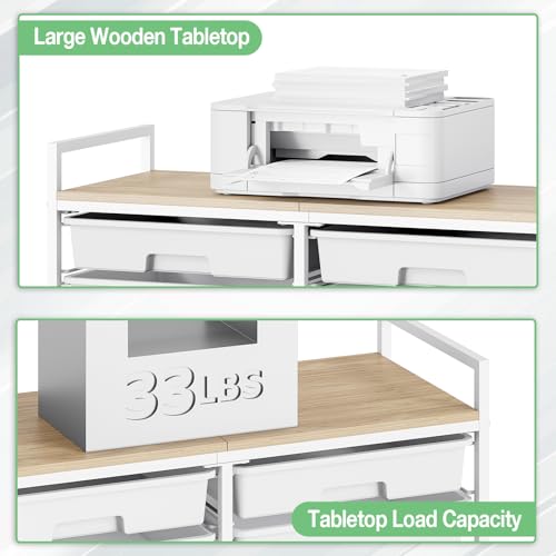 TOOLF 12 Drawers Rolling Storage Cart with Wooden Top for Classroom,Green - color: Green