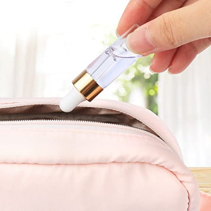 Pack of 35,5ml Clear Glass Dropper Bottle,Empty Glass Sample Vials with Glass Eye Dropper for DIY Aromatherapy Essential Oils Travel Perfume Container Liquid Sample Blends -Free dropper included