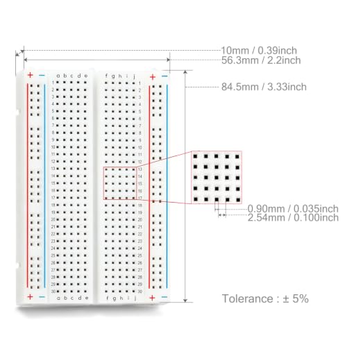 Chanzon 1pcs Solderless Breadboard | 40pcs 24AWG MM Jumper Wires - size: 400 Points
