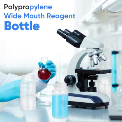 30 Pcs 8oz 250 ml Plastic Sample Bottle Wide Mouth Reagent Bottle Water Sample Bottles Lab Grade Polypropylene Bottles Containers for Laboratories Classroom