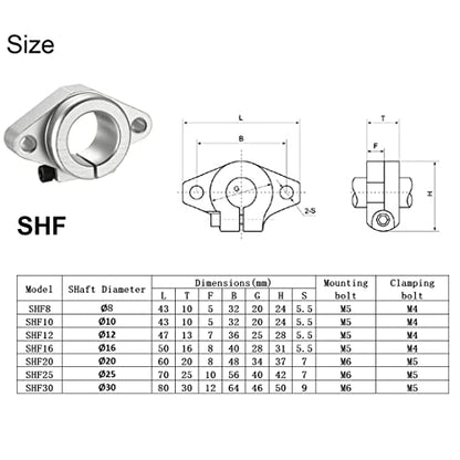 4pcs SHF8 Aluminum Linear Rod Rail Shaft Support 8mm Linear Motion Guides for CNC 3D Printer - size: 8mm, style: SHF