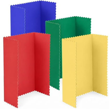 Mooliwe 4 Pack 48" x 36" Trifold Poster Board Scalloped, Rainbow - color: Rainbow, size: 48" X 36"