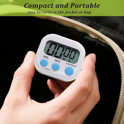 12 Pack Multi-Function Electronic Timer - Kitchen Timer,Magnetic Digital Timers,Big LCD Display, ON/Off Switch,Extensively Use in Cooking,Gym, Meeting, Classroom,Kitchen,Study,Work,Outdoor Activities - size: 12
