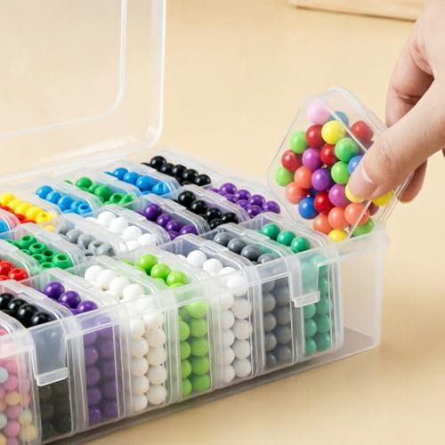 31Pcs Clear Plastic Storage Organizer, 30 Mini Square Portable Cases & 1 Large Container, Durable Sorting Holder for Jewelry, DIY Craft Accessories & Tiny Daily Parts