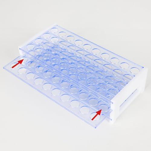 Labasics Test Tube Rack, 3-Tier Detachable Blue Plastic Test Tube Rack Tube Holder Stand Rack for Laboratory Scientific Experiments, 0.71 in 40-Place - size: 0.71 in