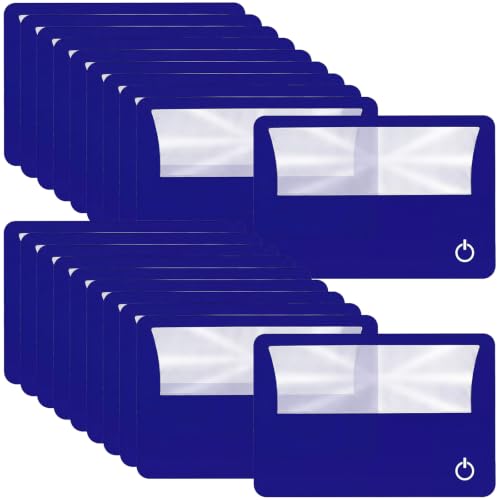 Frienda 8 Pcs 3X LED Credit Card Magnifying Glass, Blue - color: Blue