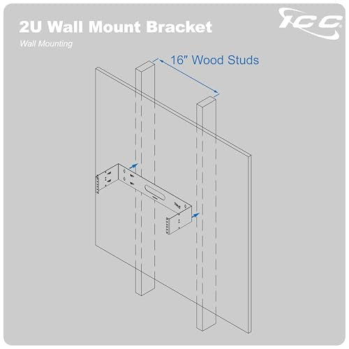 ICC 2U Hinged Wall Mount Rack Bracket, 6" Deep, 20 lb, Black, 2-Pack - size: 2 Pack, style: 2 RMS