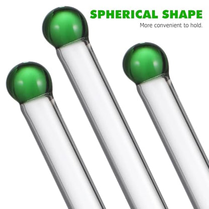 Ipetboom Glass Cocktail Stirrers Set of 6 Reusable Swizzle Sticks for Drinks Coffee Stir Sticks for Iced Tea Lemonade and Desserts 5.51 X 0.78 X 0.23 in Home Bar Cafe Restaurant