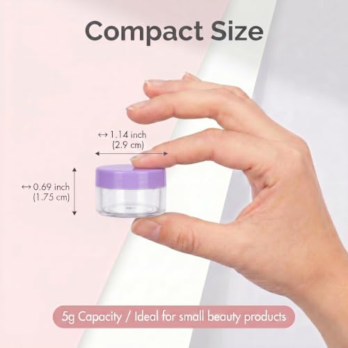 5 Gram Sample Containers 50 Count Small Travel Containers with Lids - color: Purple