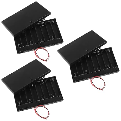 3pcs 8 x AA 12V Battery Holder Case Box with ON/Off Switch and Leads Wire Cover