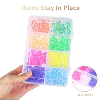 QUEFE Bead Organizer Box 2 Pack 8 Grid Plastic Tackle Box Storage Dividers - size: 2pcs