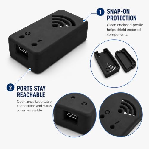 SplashNColor Protective Case Compatible with ESP8266 NodeMCU V2 – Snap-On Full Board Enclosure | Port Access | 3 Pack Housings for IoT Microcontroller Projects