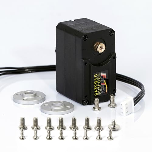 FEETECH STS3215 30KG High Torque Serial Bus Servo Motor 12V, 360° Programmable Magnetic Encoder with Continuous Rotation, Two-Way Feedback, Industrial Digital Servo for Robotic Arm, RC Car, Automati