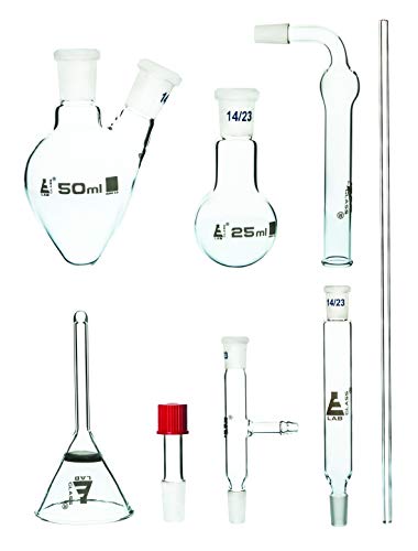 EISCO Organic Chemistry Kit, 8 Pieces, 14/23 Joint Size, Set 27X/M, Borosilicate Glass