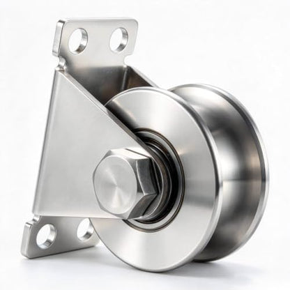 Cable Pulley Wheel Stainless Steel, Duplex Bearings, Rope Pulley for Pulley System, Gym Equipment, Sliding Gate, 1 Pack - size: 48mm_1 PCS
