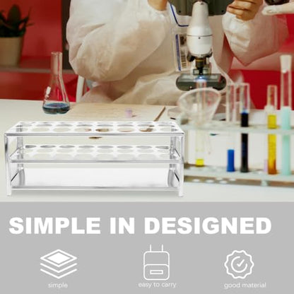 Zerodeko Laboratory Test Tube Rack Centrifuge Tube Stand for Chemistry Test Holder and Storage Organizer for Testing Tubes Compact Sampling Rack 24-Hole