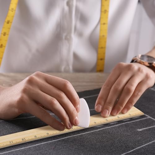 Tellegloww 12 Packs Wooden Rulers 18 Inch with Single Metal Side Bulk Inches Centimeter Metric Measuring Rulers for Students School Office Supplies
