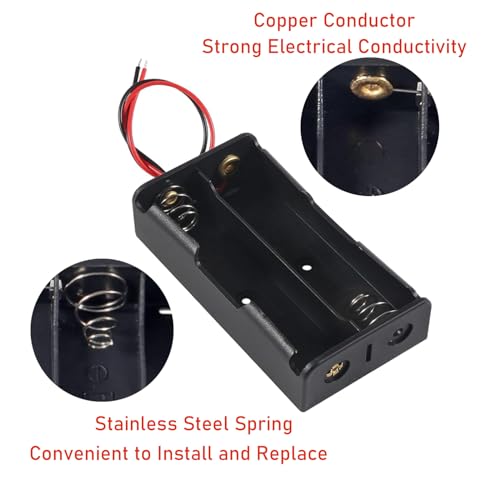 10pcs AA Battery Holder 2 AA Battery Holder with Wire 2X 1.5V AA Battery Holder Case Box