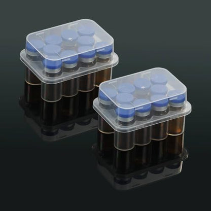 10 Slot, 2-Pack Peptide Case for Fridge, 3ml Vial Holder & Organizer, Transparent Peptide & Insulin Storage Case for Refrigerator, Compact Stackable Travel & Shipping Case - size: 10 Slot 3ml
