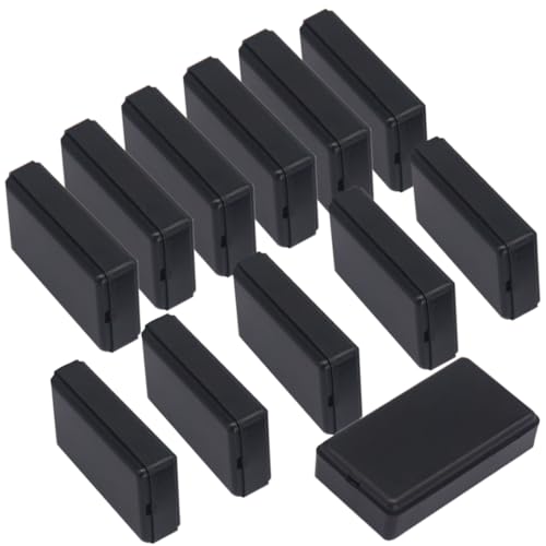 Zulkit 12Pcs Project Boxes ABS Plastic Electrical Project Case Power Junction Box Black 1.97 x 1.10 x 0.59 inch (50 x 28 x 15 mm) - color: 12 PCS, size: 1.97" x 1.10" x 0.59"