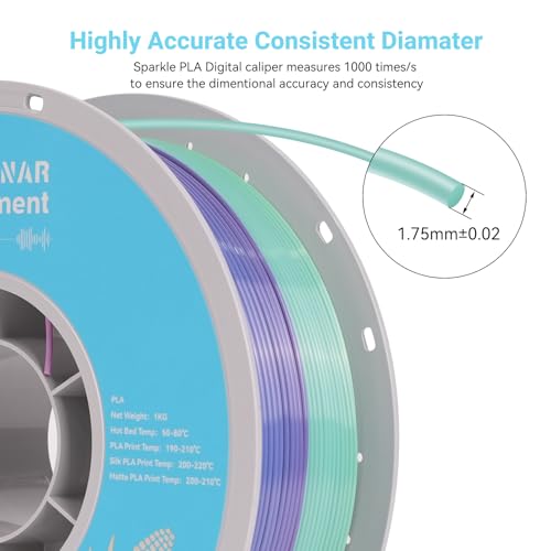 Silk Rainbow PLA 3D Printer Filament, 10 Rolls,1KG Spool(2.2lbs) 1.75mm 3D Printing Multicolor Gradient Filament Bundle for Most FDM 3D Printers,10 Different Silk Rainbow Colors - color: 10*1kg Silk Rainbow