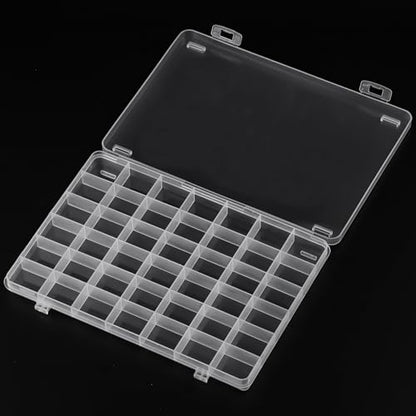 SUTOKAKA 42 Grids Clear Plastic Jewelry Organizer Box - size: 42