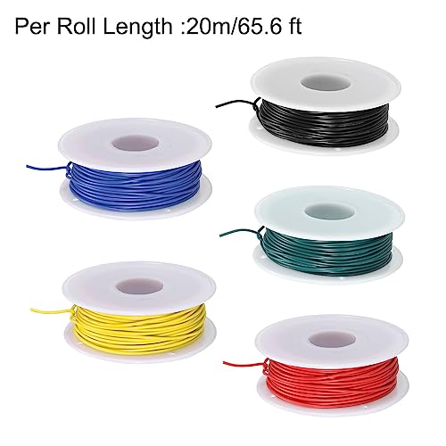 MECCANIXITY 28AWG Wire 28 Gauge Electrical Wire, PVC 1007 Stranded Wire Hook Up Wire Tinned Copper Wire 100m(328ft) 5 Colors for DIY Wiring Applications - size: 28AWG,328ft