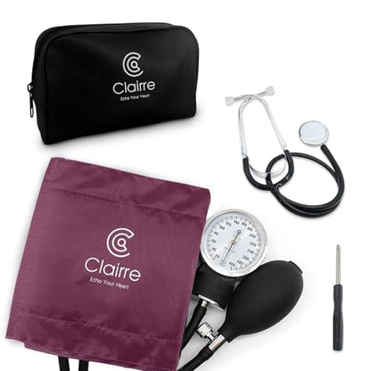 Manual Blood Pressure Cuff with Stethoscope for Nursing Students - color: Red, style: With Basic Stethoscope