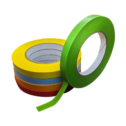 Bartovation Lab Labeling Tape, 1/2 in x 2160 in, 5 Rolls, Assorted Colors