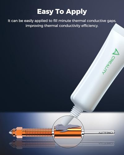 Creality 3D Printer Thermal Grease, High Thermal Conductivity, 250°C High-Temperature Resistant Paste for 3D Printer Hotend&Nozzle, Suit for All FDM 3D Printer (1 Pack) - style: Thermal Grease