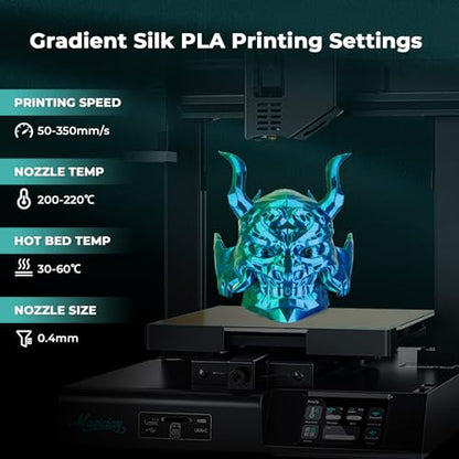 AMOLEN Silk PLA 3D Printer Filament Bundle, Shiny Dual Color PLA Filament 1.75mm Pack, Multi Color Change PLA 3D Printing Filament for Most FDM 3D Printer, 1KG X 4 Spools - color: Red Gold/Red Green/Red Blue/Sapphire Green