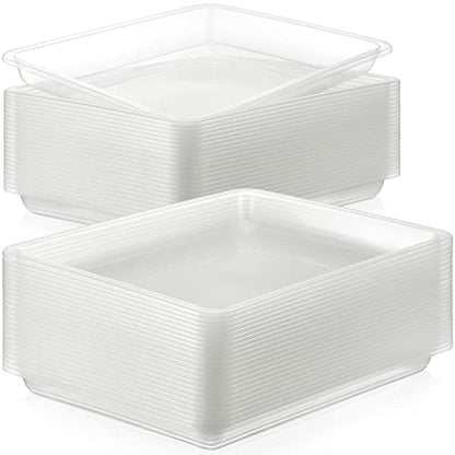Maitys 24 Pcs Plastic Art Tray 11x8.7x1 Inch Activity Craft Tray,Clear - color: Clear