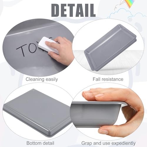 Maitys 15 Pack Plastic Art Trays 12 x 16 Inch Sensory Trays, Gray - color: Gray