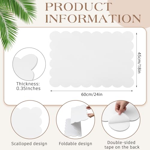 Mooliwe Scalloped Felt Bulletin Cork Board Foldable White 24''x18'' Compact - color: White, size: 24" x 18"