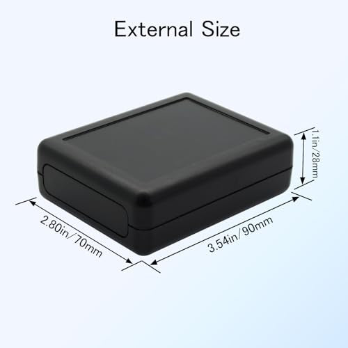 Project Box 8 Pieces Electrical Box Small Junction Box ABS Plastic Enclosure Power Electronic Case Black 3.5" x 2.8" x 1.1"(90 x 70 x 28mm) - color: Black, size: 3.5" x 2.8" x 1.1"