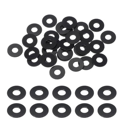 uxcell 30 Pcs M4 PVC Flat Washers 4mm ID 10mm OD 0.8mm Thick Plain Washer Grommets Plastic Sheet Gasket Fastener Sealing Spacer Gasket Ring Water Hose Washers, Clear Black - size: 4mm x 10mm x 0.8mm