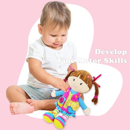 June Garden 15" Belle Montessori Learn-to-Dress Plush Doll - color: Belle