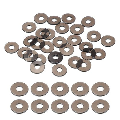 uxcell 30 Pcs M3 PVC Flat Washers 3mm ID 8mm OD 0.8mm Thick Plain Washer Grommets Plastic Sheet Gasket Fastener Sealing Spacer Gasket Ring Water Hose Washers, Clear Black - size: 3mm x 8mm x 0.8mm